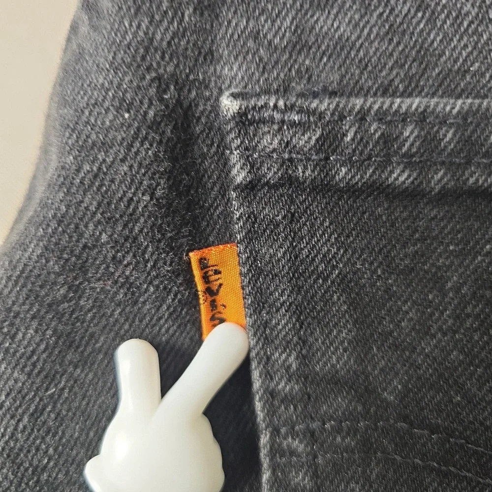 Vtg 1997 Levis 550 Orange Tab Black Jeans 34x34 Relaxed Tapered Puerto Rico USA